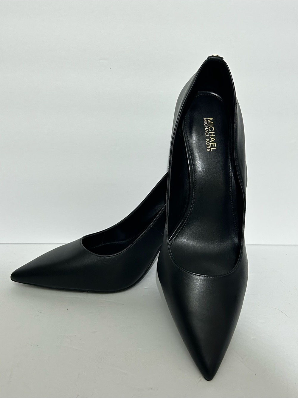 MICHAEL Michael Kors Black Pointed-Toe Leather Pumps